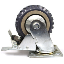 5 inch heavy duty flat plate beacon casters with brake